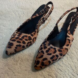 Leopard Print Slingback Women's Shoes